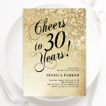 Elegant Gold 30. Geburtstag Einladung<br><div class="desc">Elegante Party Einladung zum 30. Geburtstag. Elegantes Design in Imitate Glitzer Gold und Schwarz. Features typografische Skript-Schriftart und Konfetti. Ideal für ein stilvolles Frauentag. Personalisieren Sie Ihre persönlichen Daten. Nachricht,  wenn du ein Alter brauchst. Gedruckte Zazzle Einladungen oder Sofortdownload digitalen druckbaren Vorlage.</div>