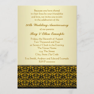Elegant Gold 50. Hochzeitstag Einladungen