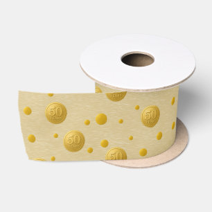 Elegant Gold 50 Jahre Jubiläum Celebration dots Satinband