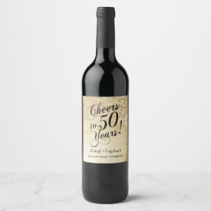 Elegant Gold 50. Jubiläum Weinetikett