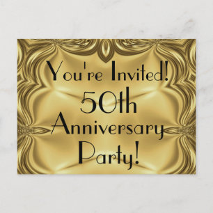 Elégant Gold 50th Anniversary Invitation Cartes po
