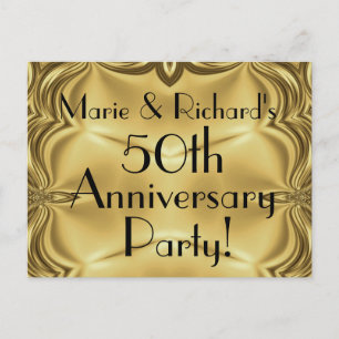 Elégant Gold 50th Anniversary Invitation Cartes po