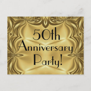 Elégant Gold 50th Anniversary Invitation Cartes po