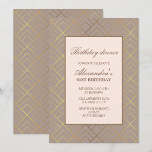 Elegant Gold 61. Geburtstag Einladungen Abendessen