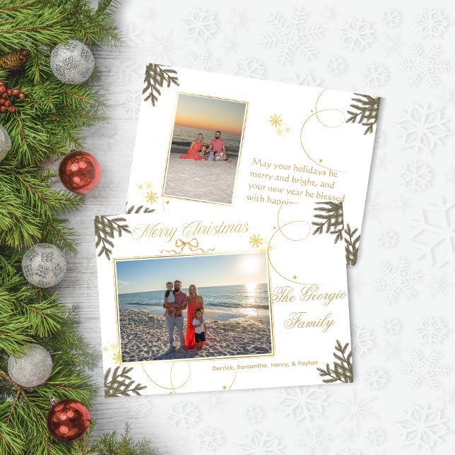 Elegant Gold Abstrait photo carte de Noël (Créateur téléchargé)