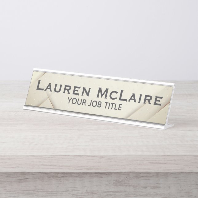 Elegant Gold Accent Professional Schreibtischnamensplakette (Vorderseite )