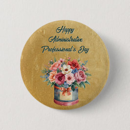 Elegant Gold Administrative Professionals Day Button