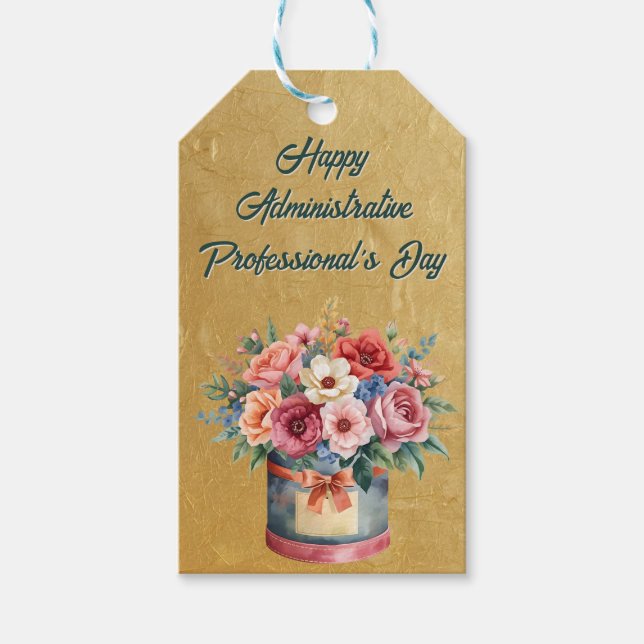 Elegant Gold Administrative Professionals Day Geschenkanhänger (Vorderseite)