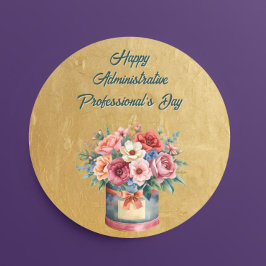 Elegant Gold Administrative Professionals Day Runder Aufkleber