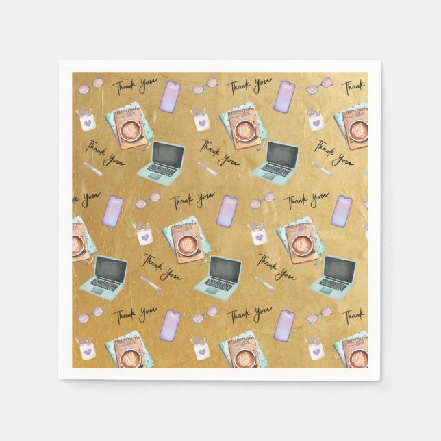 Elegant Gold Administrative Professionals Day Serviette (Vorderseite)