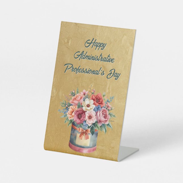 Elegant Gold Administrative Professionals Day Sockelschild (Vorderseite)
