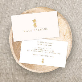Elegant Gold Ananas Pastel Pink Visitenkarte