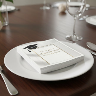 Elegant Gold and Black Graduation Party Serviette