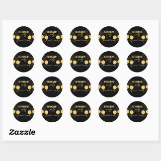 Elegant Gold and Black Retirement Party Envelope S Runder Aufkleber