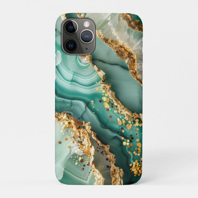 Elegant Gold And Green Marble Case-Mate iPhone Hülle (Rückseite)