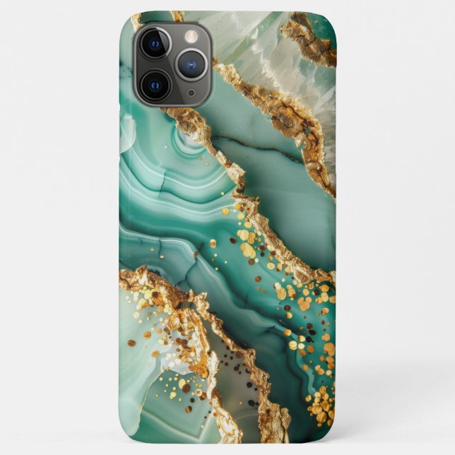Elegant Gold And Green Marble Case-Mate iPhone Hülle (Rückseite)