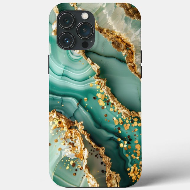 Elegant Gold And Green Marble Case-Mate iPhone Hülle (Rückseite)