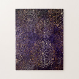 Elegant Gold and Purple Floral Mandala Pattern