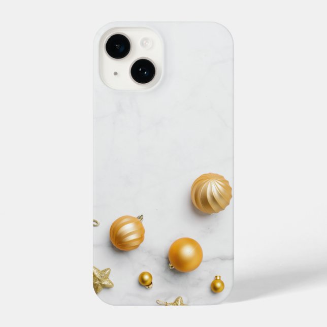  Elegant Gold And White Marble  iPhone 14 Hülle (Rückseite)