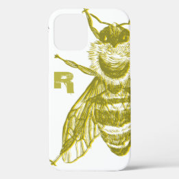 Elegant Gold Bee Monogram Case-Mate iPhone Case
