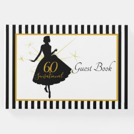 Elegant Gold Black 60. BIRTHDAY Party Gästebuch