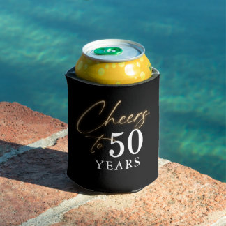 Elegant Gold & Black Adult Birthday Party Favor Dosenkühler