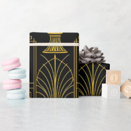 Elegant gold black gatsby geschenkpapier