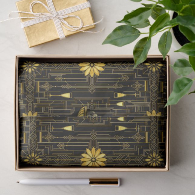 Elegant gold black gatsby seidenpapier (Geschenk)