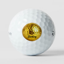 Elegant gold black monogram personalized golf ball