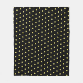 Elegant Gold & Black Star Pattern  Fleecedecke