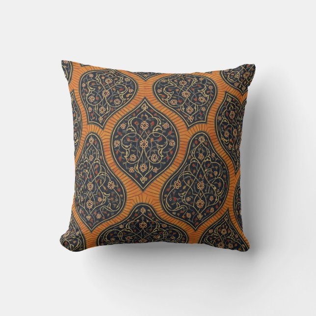 Elegant Gold & Black Throw Pillow – Traditional Or Kissen (Vorderseite)