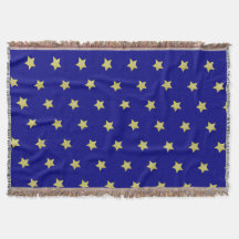 Elegant Gold & Blue Star Pattern 