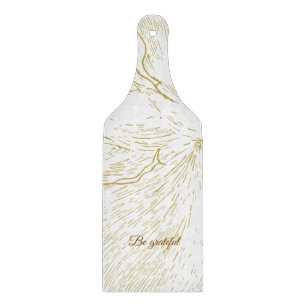 Elegant Gold Blumen "Sei Dankbar" Inspirierend Schneidebrett