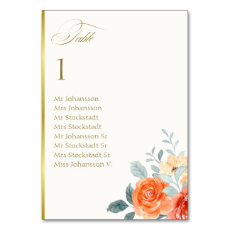 Elegant Gold Blush Blumenzitzer Hochzeit Tischnummer