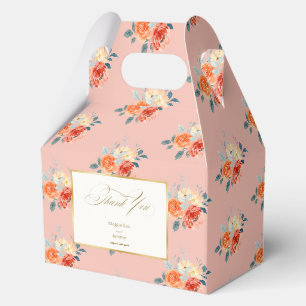 Elegant Gold Blush Floral Wedding Vielen Dank Geschenkschachtel