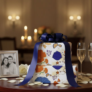 Elegant Gold & Bold Floral Geschenkpapier