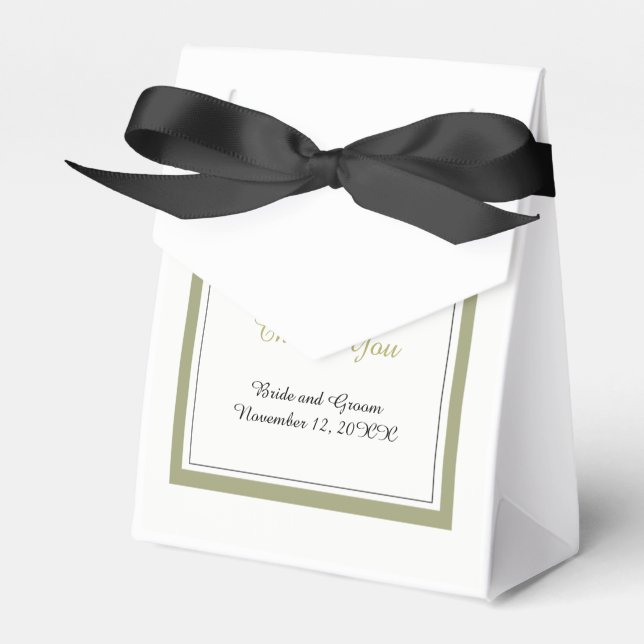 Elegant Gold Border Wedding Vielen Dank Geschenkschachtel (Vorderseite)
