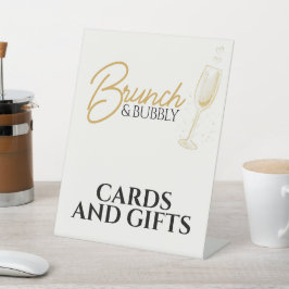 Elegant Gold Brunch & Bubbly Bridal Shower Sign Sockelschild