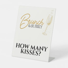Elegant Gold Brunch & Bubbly Bridal Shower Sign Sockelschild