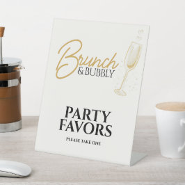 Elegant Gold Brunch & Bubbly Bridal Shower Sign Sockelschild
