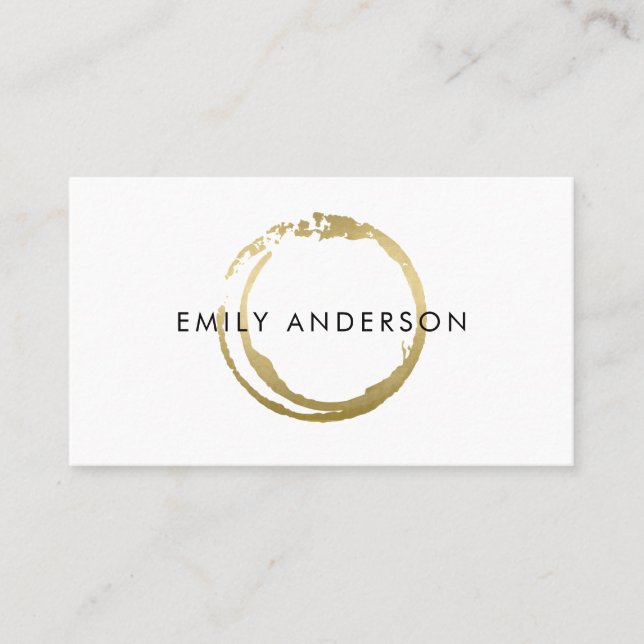 ELEGANT GOLD BRUSCH STROKE STAIN CIRCLE MARK LOGO VISITENKARTE (Vorderseite)