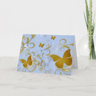 Elegant Gold Butterfets Karte