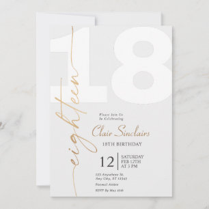 Elegant Gold Calligraphy 18. Geburtstagsparty Einladung