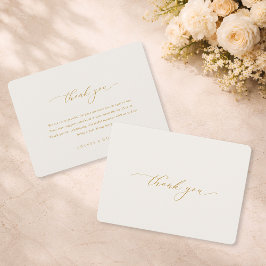 Elegant Gold Calligraphy Wedding Thank You Card Einladung