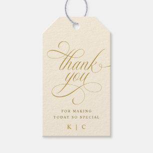 Elegant Gold Calligraphy Wedding Vielen Dank Geschenkanhänger