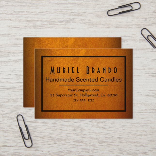 Elegant Gold Candle Company V4 Carte de visite (Devant/Arrière en situation)