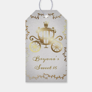 Elegant Gold Carriage White Storybook Royal Geschenkanhänger