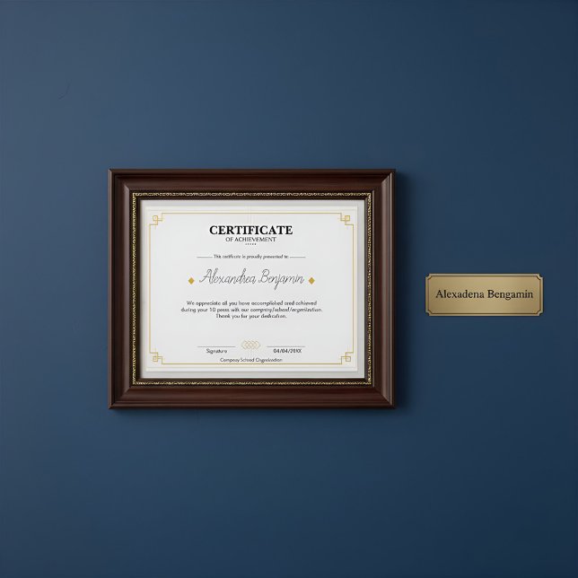 Elegant Gold Certificate of Achievement Profession (Von Creator hochgeladen)