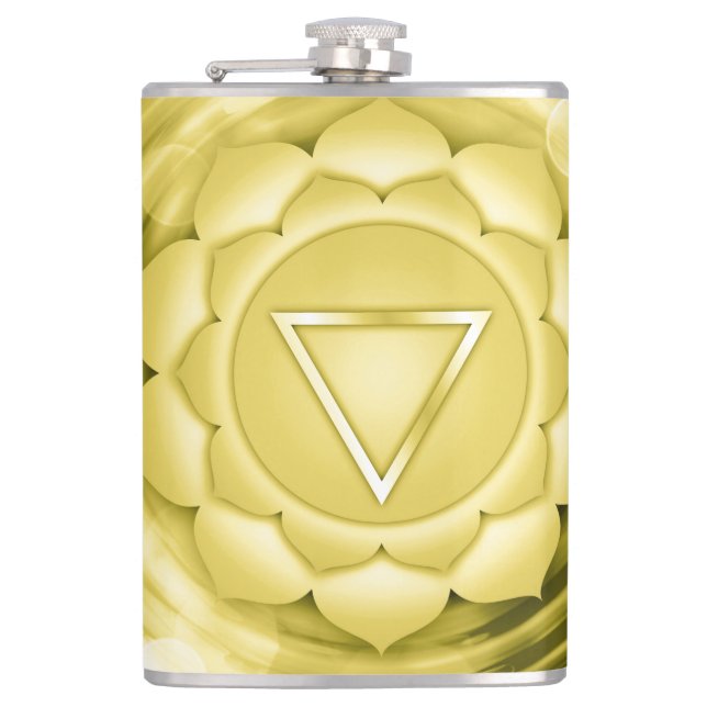 Elegant Gold Chakra Zen Yoga Geistliche Meditation Flachmann (Vorderseite)