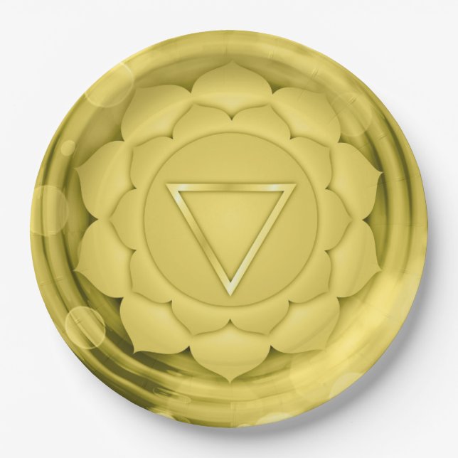 Elegant Gold Chakra Zen Yoga Geistliche Meditation Pappteller (Vorderseite)
